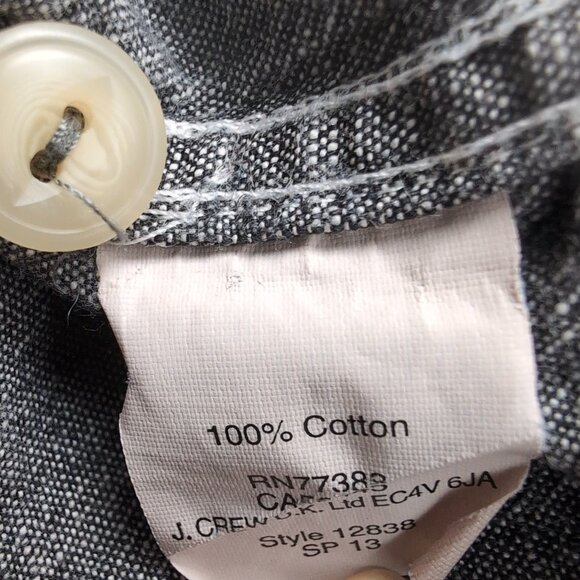 Vintage J. Crew Men's Gray Chambray Button Up Long Sleeve Shirt Pockets, Small - Picture 6 of 8